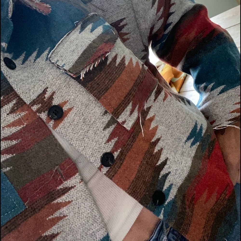 Distressed Aztec Shacket - Picture 6 of 9